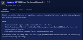 OBS Bitrate Calculator