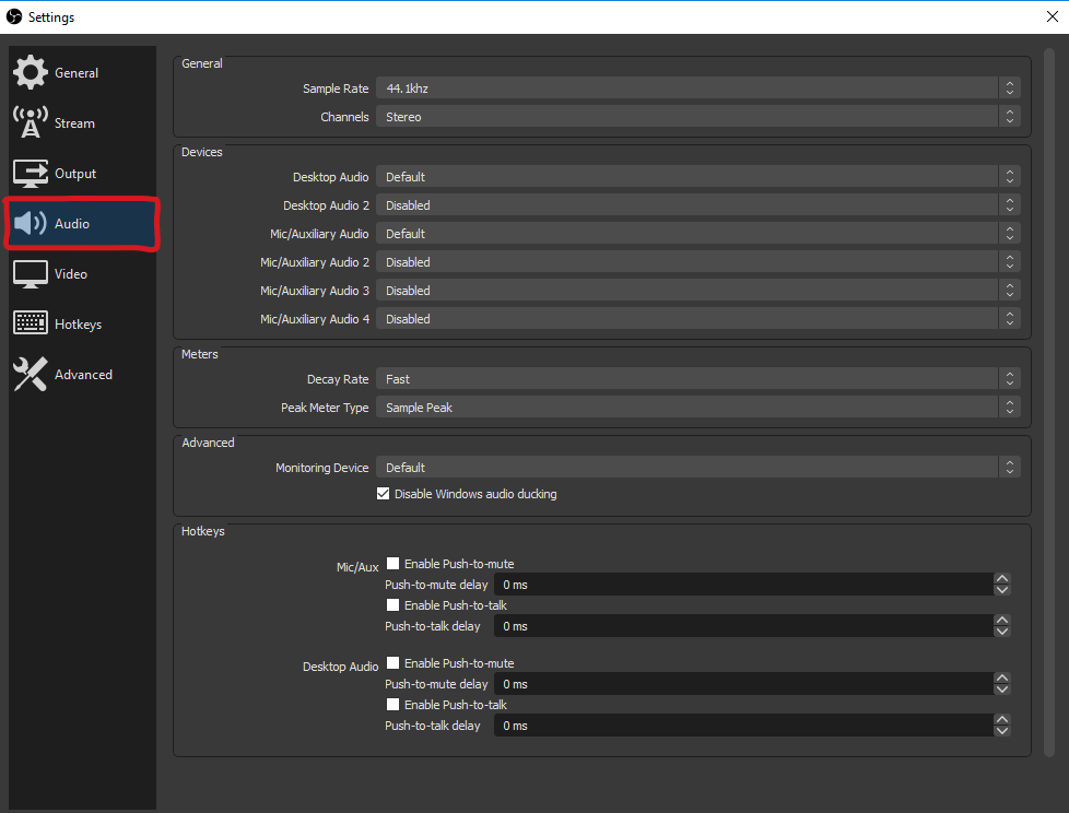 best setting for obs studio recording