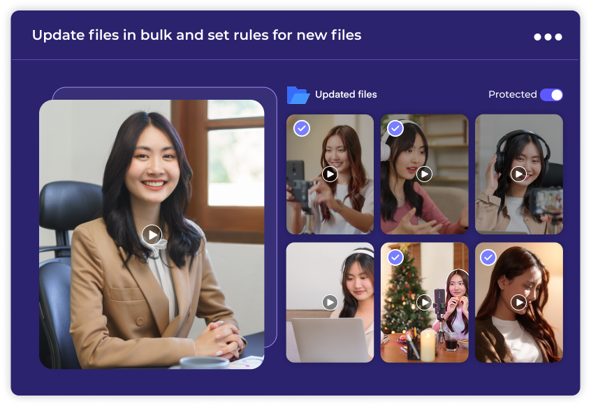 Update files in bulk and set rules for new files
